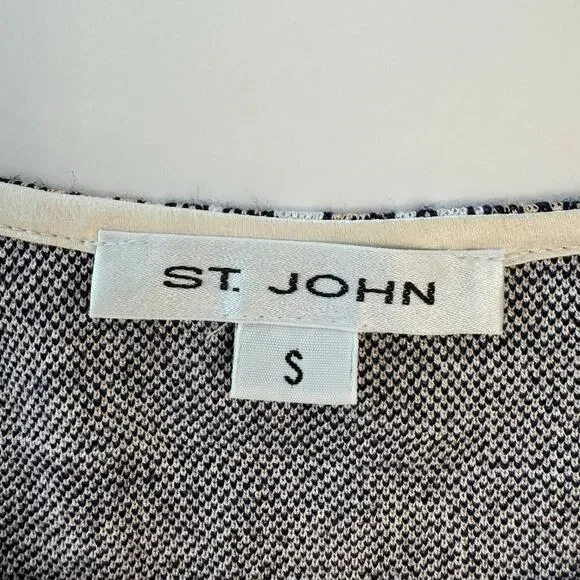 St. John Knit Tank Top Sweater Shell Sleeveless Printed Neutral Multicolor S - Picture 9 of 11